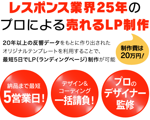 LP1本5日で制作！ 超短納期LPでも、多くの反響を獲得したい。