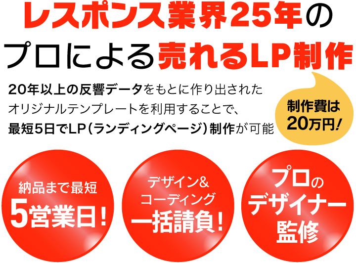 LP1本5日で制作！ 超短納期LPでも、多くの反響を獲得したい。